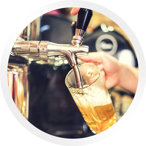 Bartender pouring pint